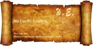 Welsch Endre névjegykártya